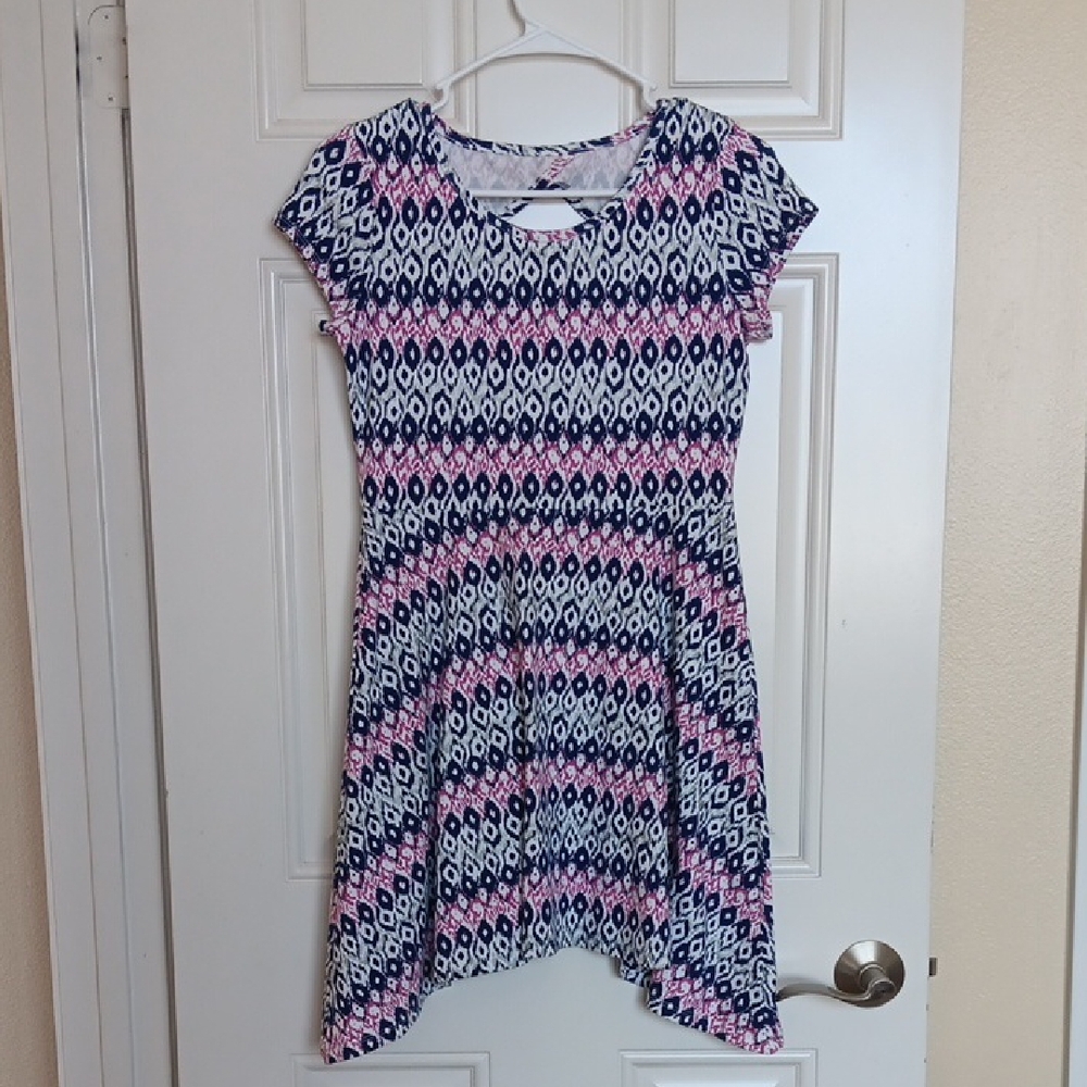 Stylish Kids Dress with Pink and Blue Pattern